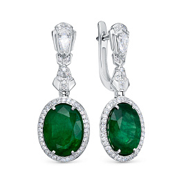Серьги из белого золота с изумрудами 8,85 ct