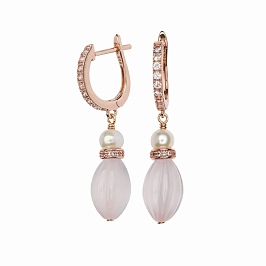 Серьги из серебра с кварцем