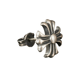 Серьга из белого серебра