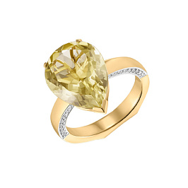 Кольцо из желтого золота с цитрином 8,23 ct