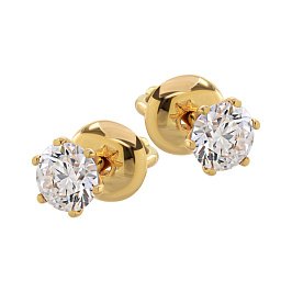 Серьги DANAYA  из желтого золота с бриллиантами 1 ct