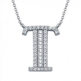Колье буква-T с бриллиантами