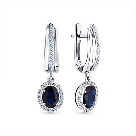 Серьги из белого золота с сапфирами 2,977 ct