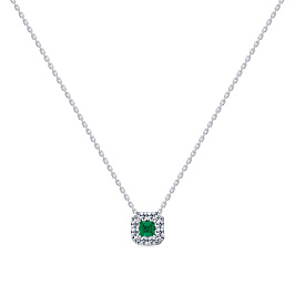 Колье из белого золота с изумрудом 0,31 ct