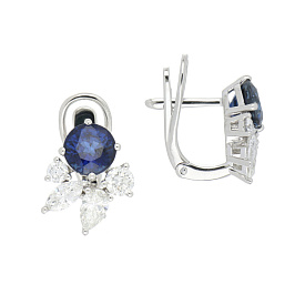 Серьги из белого золота с сапфирами 3,32 ct