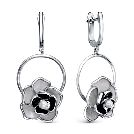 Серьги из серебра с жемчугом