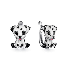 Серьги из серебра с эмалью