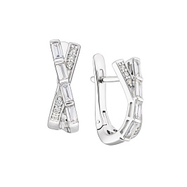 Серьги из белого золота с бриллиантами