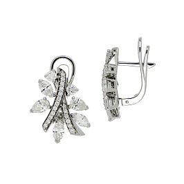 Серьги из белого золота с бриллиантами