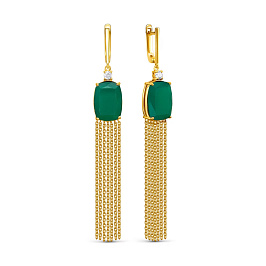 Серьги из желтого серебра с агатами 2,07 ct