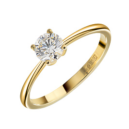 Кольцо DANAYA  из желтого золота с бриллиантом 0,5 ct