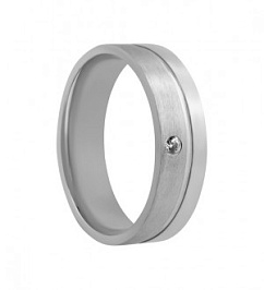 Кольцо из белого серебра