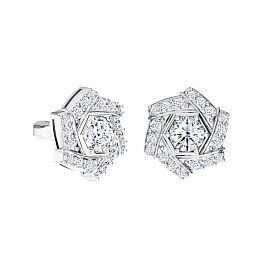 Серьги ALROSA  из белого золота с бриллиантами 0,57 ct