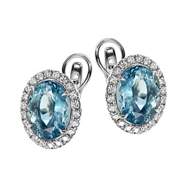 Серьги из белого золота с аквамаринами 5,86 ct