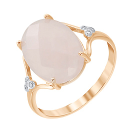 Кольцо из розового золота с кварцем 4,36 ct