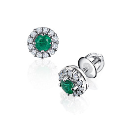 Серьги из белого золота с изумрудами 0,87 ct