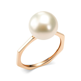 Кольцо из желтого золота с жемчугом