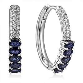 Серьги с бриллиантами и сапфирами