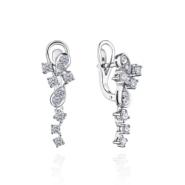 Серьги из белого золота с бриллиантами