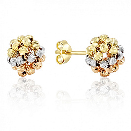 Серьги  из комбинированного золота