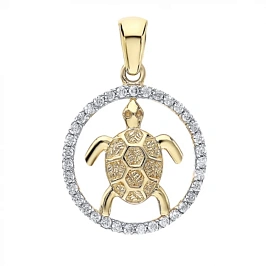 Золотая подвеска с фианитами