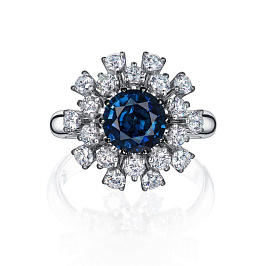 Кольцо из белого золота с сапфиром 2,19 ct