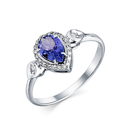 Кольцо из белого золота с танзанитом 0,789 ct