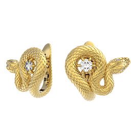 Серьги из желтого золота с бриллиантами 0,292 ct