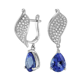 Серьги из белого золота с танзанитами 2,5 ct