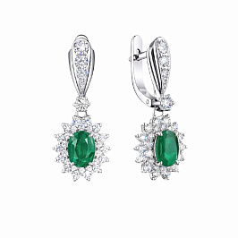 Серьги из белого золота с изумрудами 2,05 ct