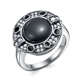 Кольцо из серебра с ониксом