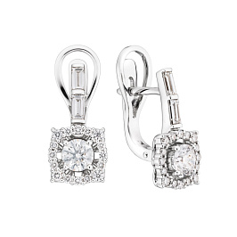 Серьги из белого золота с бриллиантами 0,74 ct