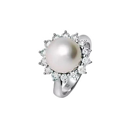 Кольцо из белого золота с жемчугом 7,9 ct