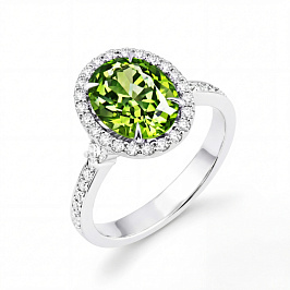 Кольцо DANAYA  из белого золота с турмалином 2 ct