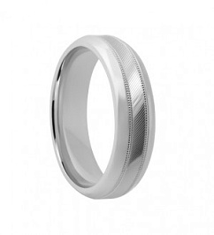 Кольцо из белого серебра