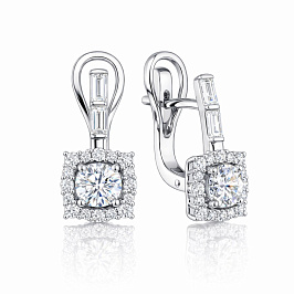 Серьги из белого золота с бриллиантами 0,74 ct