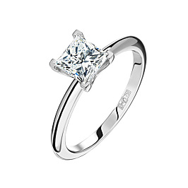 Кольцо из белого золота с бриллиантом 1,01 ct