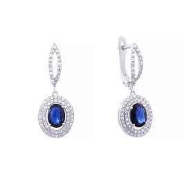 Серьги из белого золота с сапфирами 1,3 ct