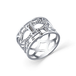 Кольцо из белого золота с бриллиантами 0,152 ct
