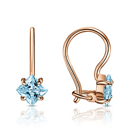 Серьги из розового золота с фианитами 0,231 ct