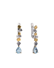 Серьги из серебра с топазом