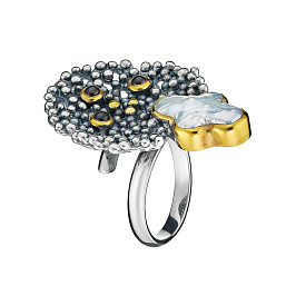 Кольцо из серебра с жемчугом