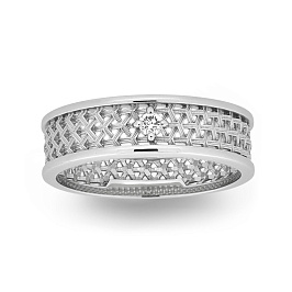 Кольцо из белого золота с бриллиантом 0,048 ct