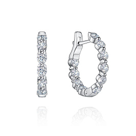 Серьги из белого золота с бриллиантами