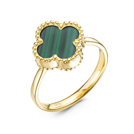 Кольцо из желтого золота с малахитом 2,531 ct