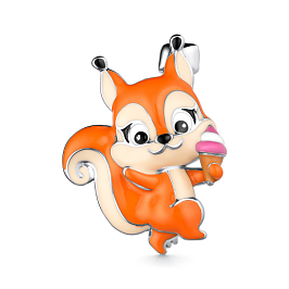 Брошь из белого серебра