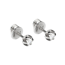 Серьги из белого золота с бриллиантами 0,182 ct