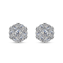 Серьги ALROSA  из белого золота с бриллиантами 0,3 ct