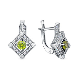 Серьги из белого золота с демантоидами 0,593 ct