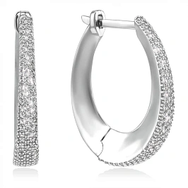 Серьги конго из золота с бриллиантами